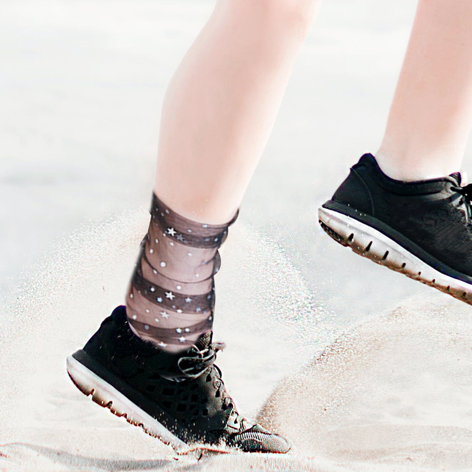 Japanese Daily Lifestyle - 3Pairs Mesh Socks Lace Loose Ankle