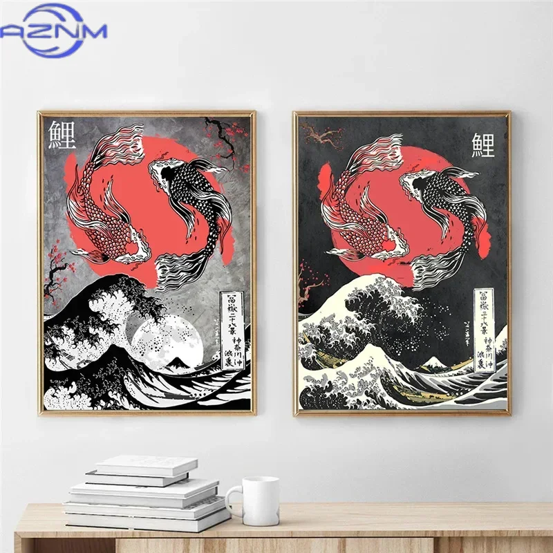 AZNM Canvas Painting Big Wavy  - Japanese Lifestyle And Traditions review and price