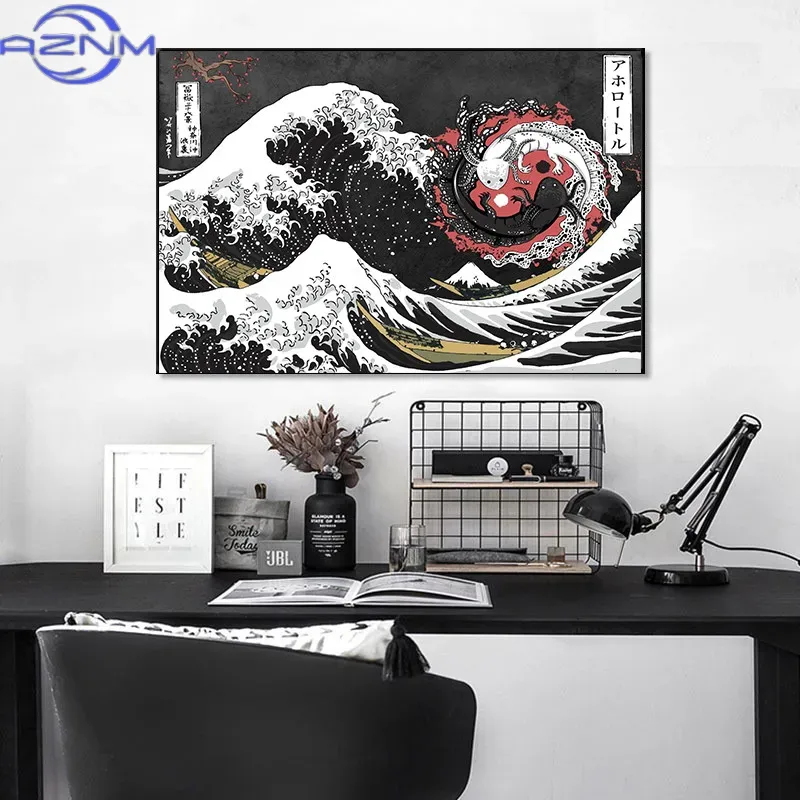 AZNM Canvas Painting Big Wavy  - Japanese Lifestyle And Traditions review and price